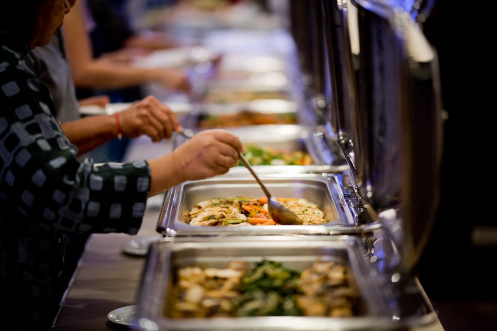 Steamy buffet at a restaurant